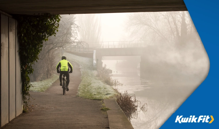 cycling in fog and mist